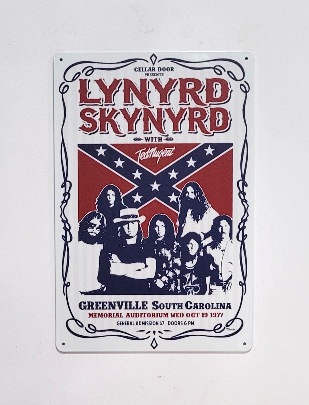 Lynyrd Skynyrd Greenville South Carolina metalen wandb