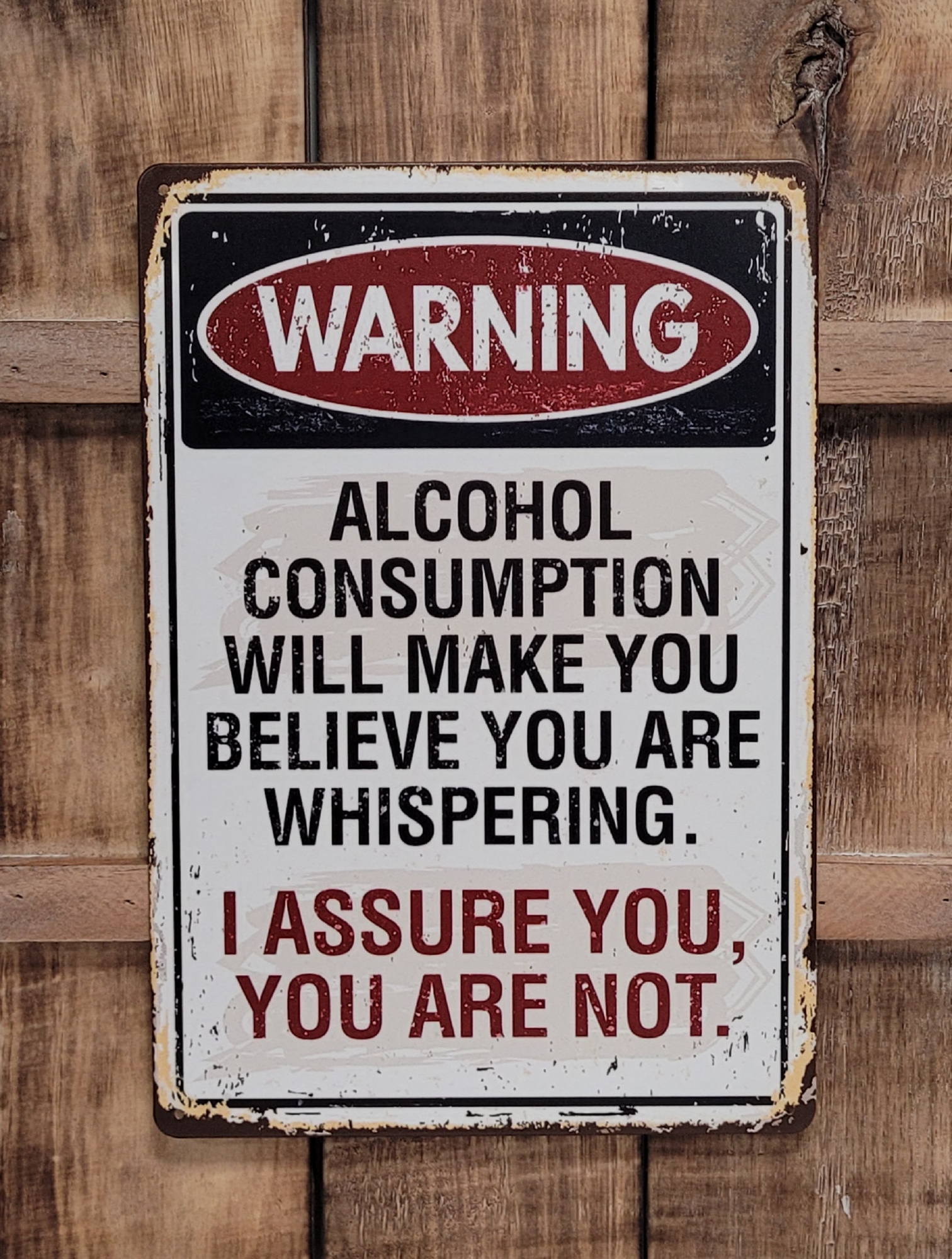 Alcohol Believe you whisper wandbord van metaal