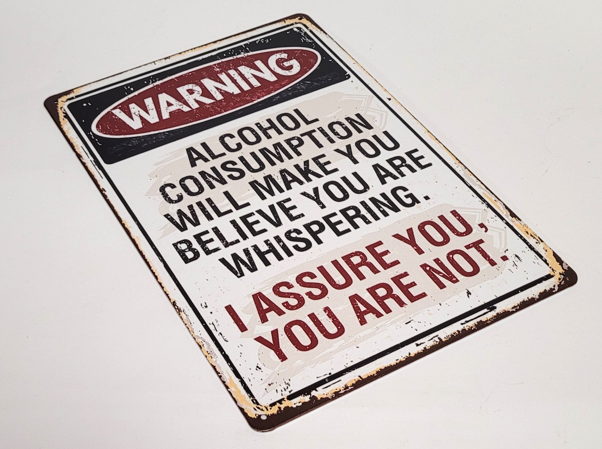 Alcohol Believe you whisper wandbord van metaal
