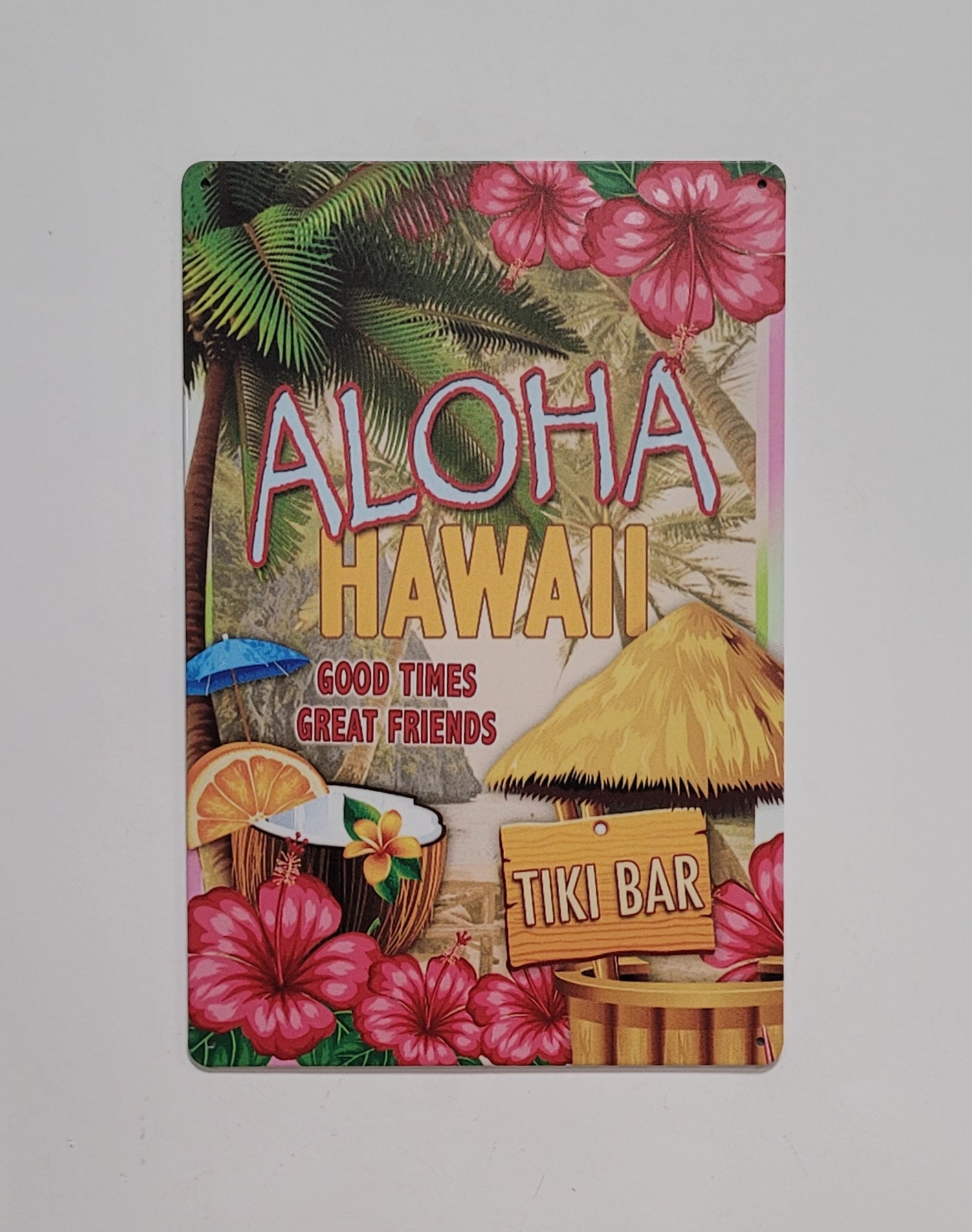Aloha Hawaii Tiki Bar wandbord van metaal