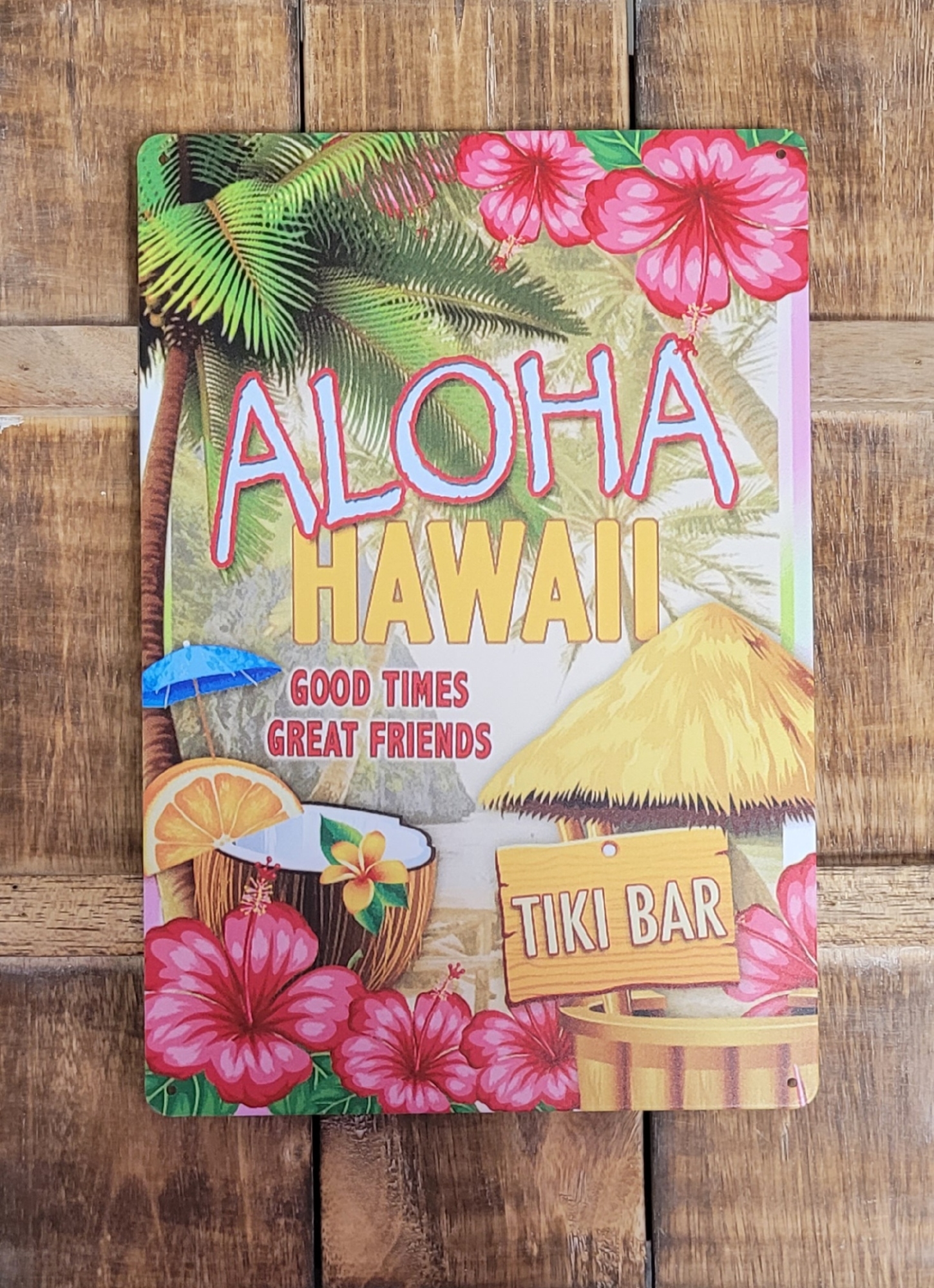 Aloha Hawaii Tiki Bar wandbord van metaal