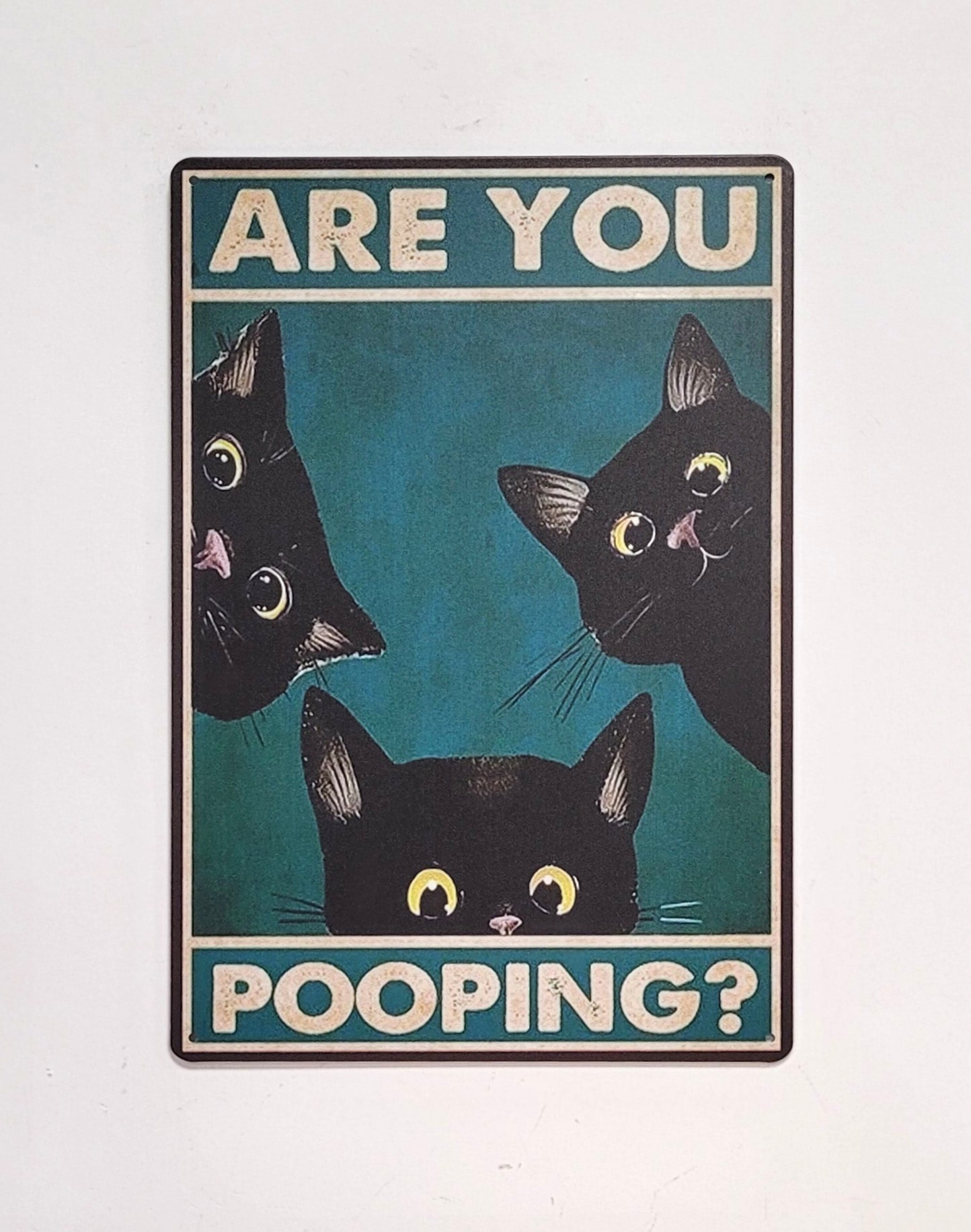 Are You Pooping katten metalen wandbord