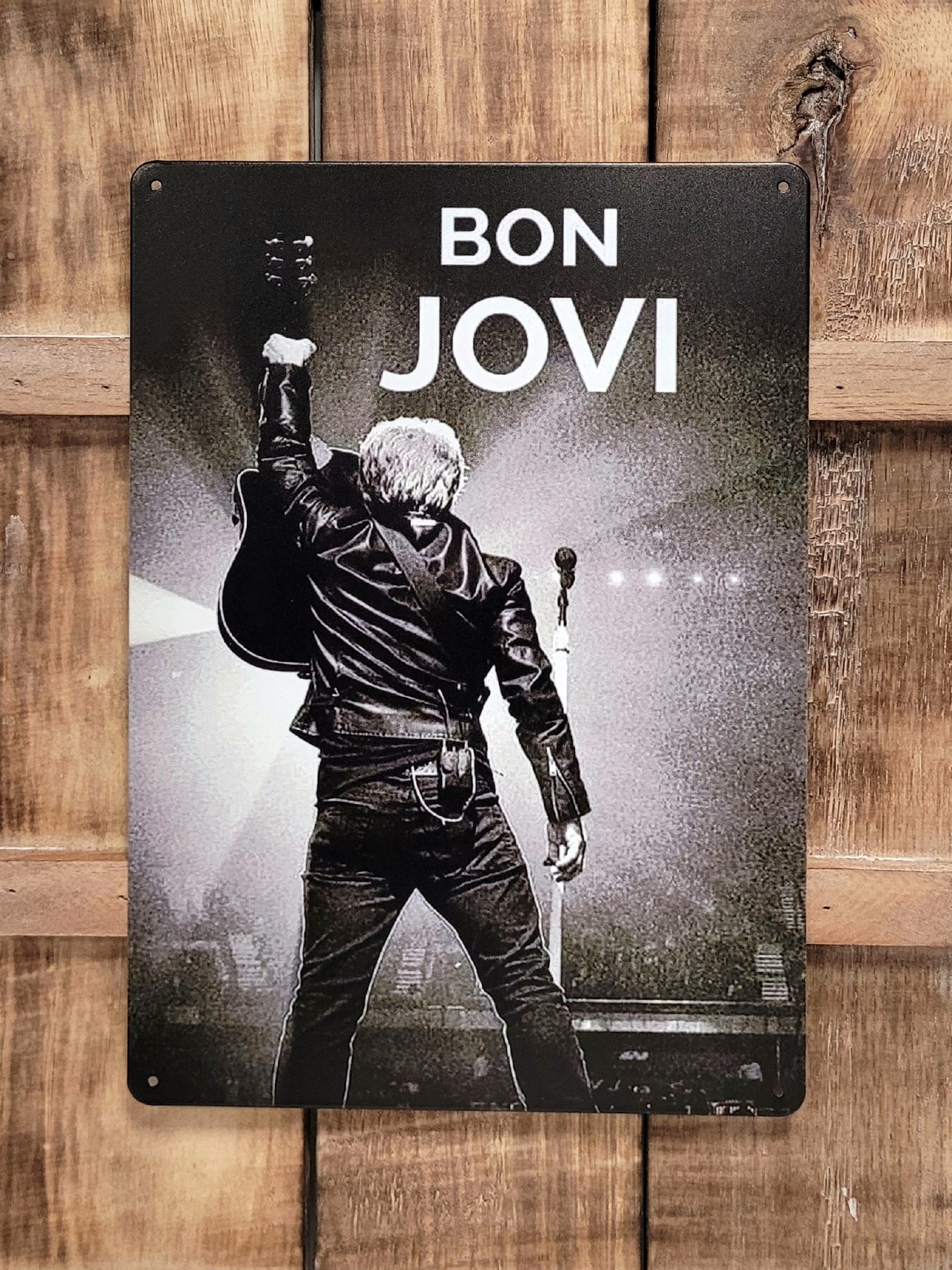 Bon Jovi op podium wandbord van metaal
