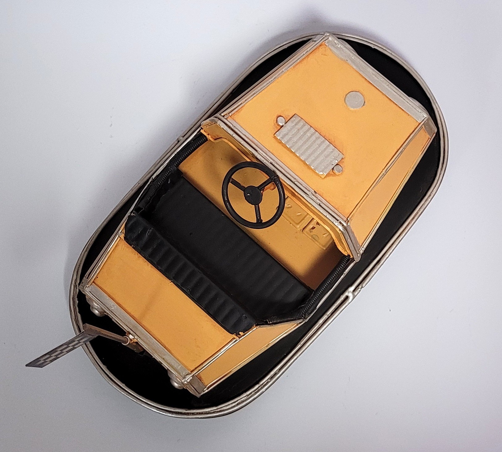 Botsauto geel groot miniatuur metalen modelauto