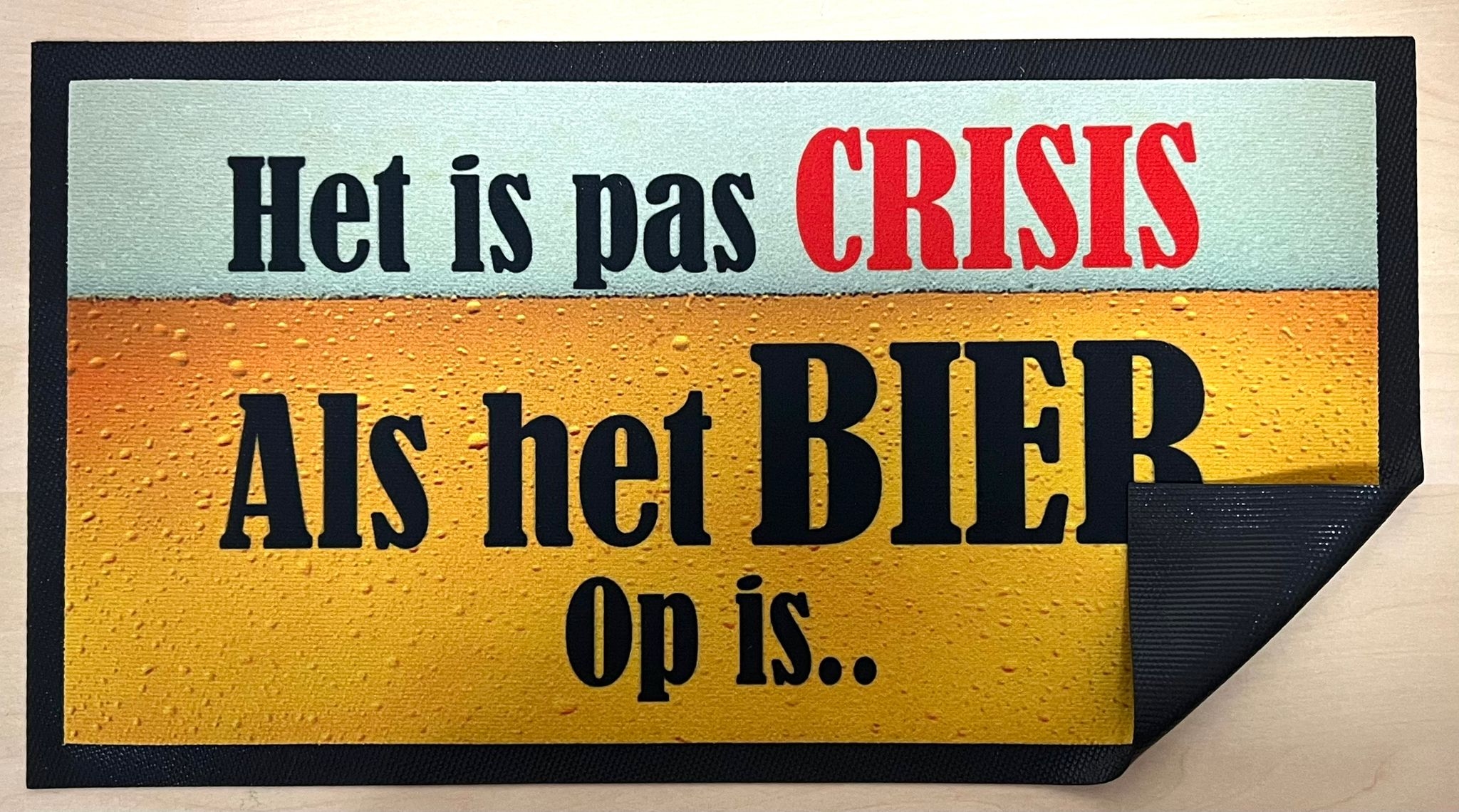 Crisis bier op barmat