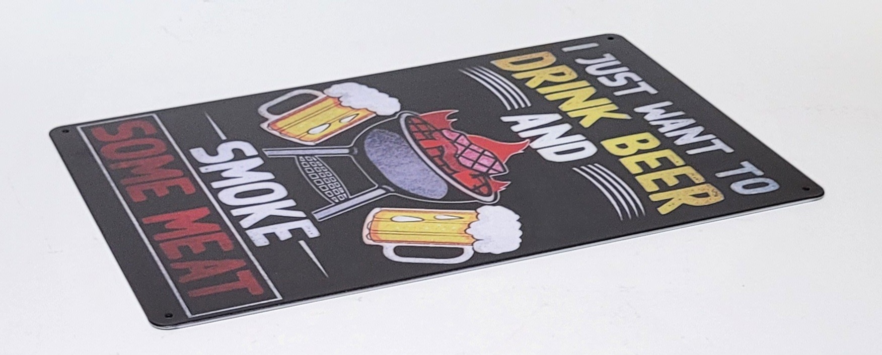 Drink Bier Smoke Meat BBQ wandbord van metaal