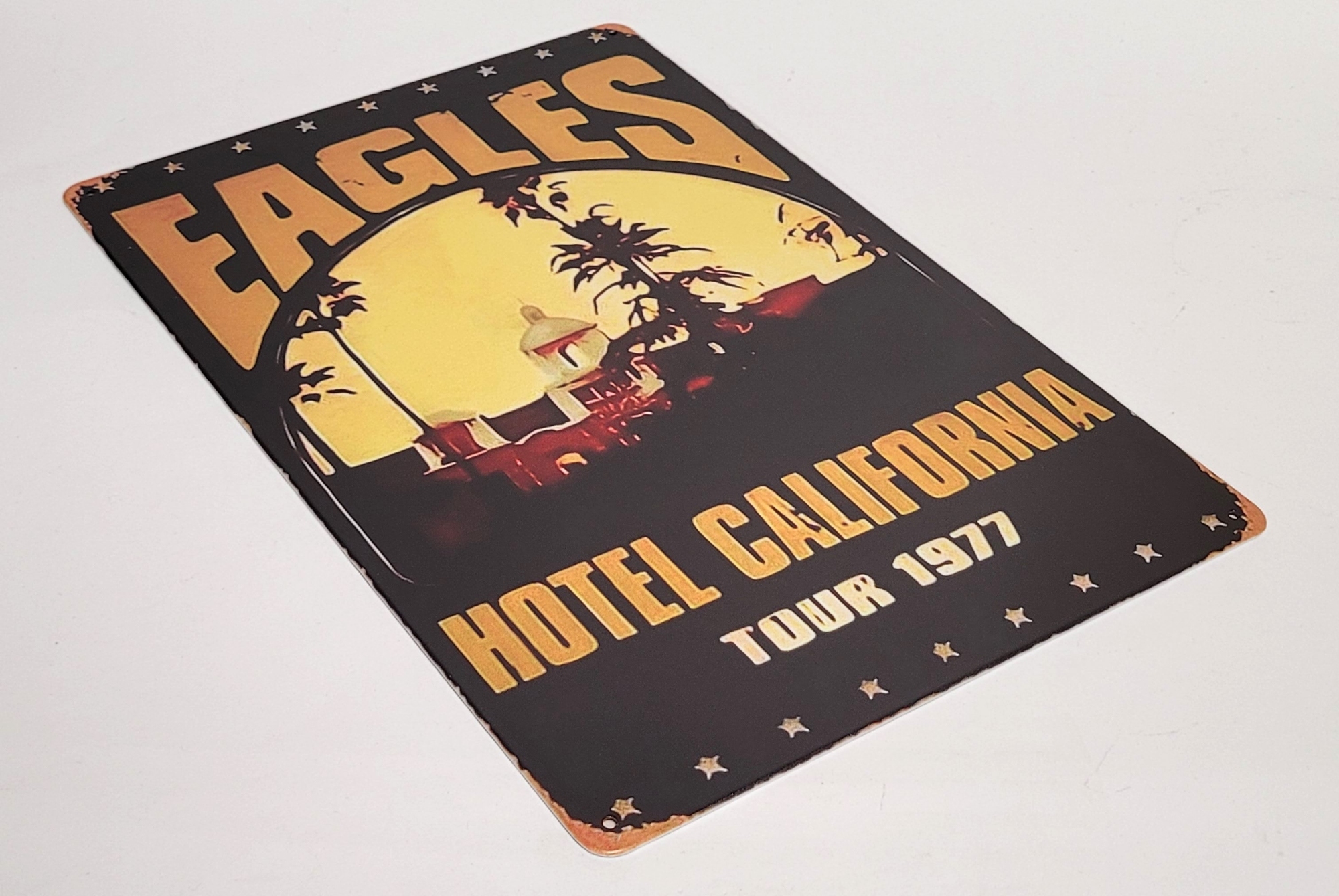 Eagles Hotel California Tour 1977 wandbord van metaal