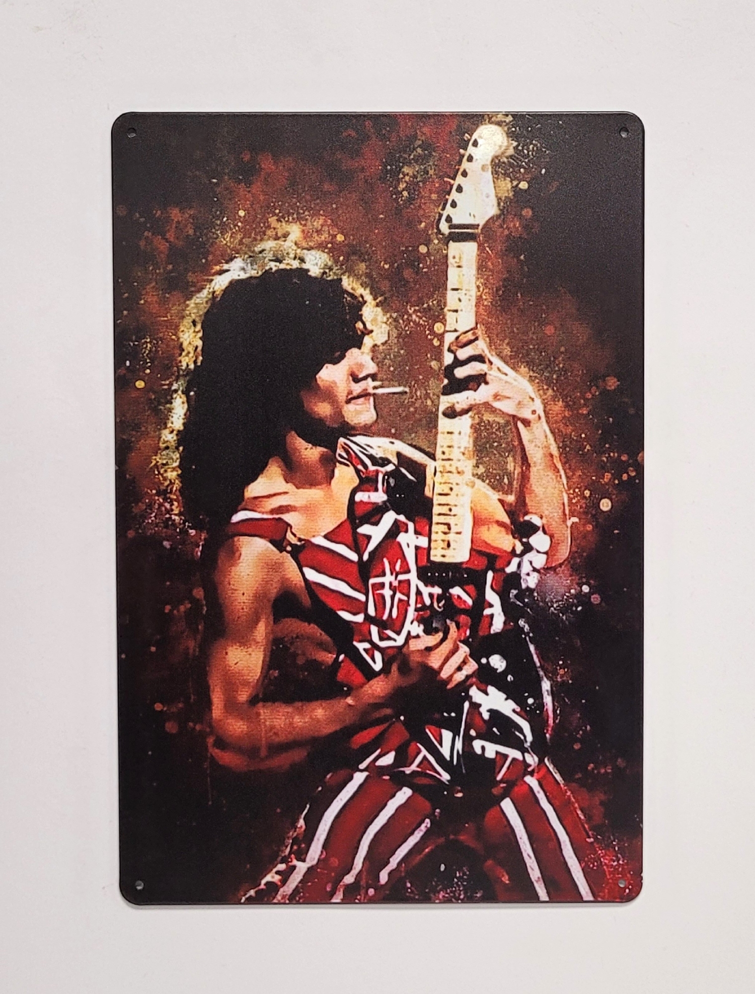 Eddie van Halen Gitarist wandbord van metaal