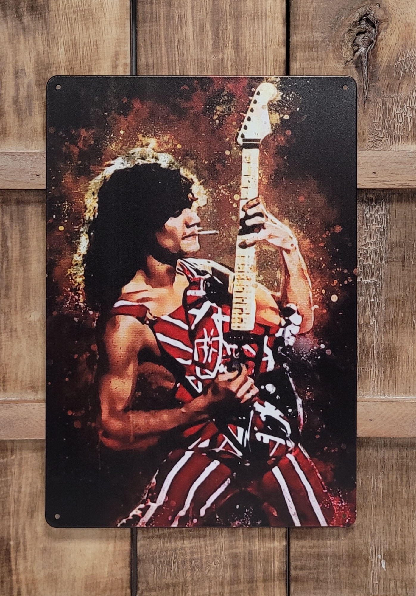 Eddie van Halen Gitarist wandbord van metaal