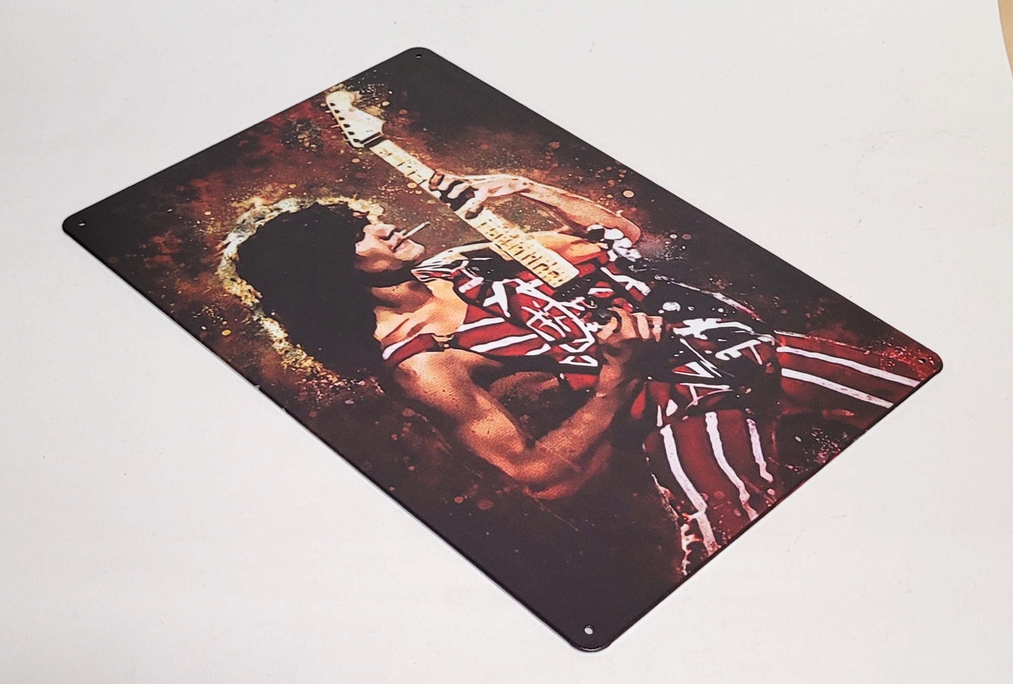 Eddie van Halen Gitarist wandbord van metaal