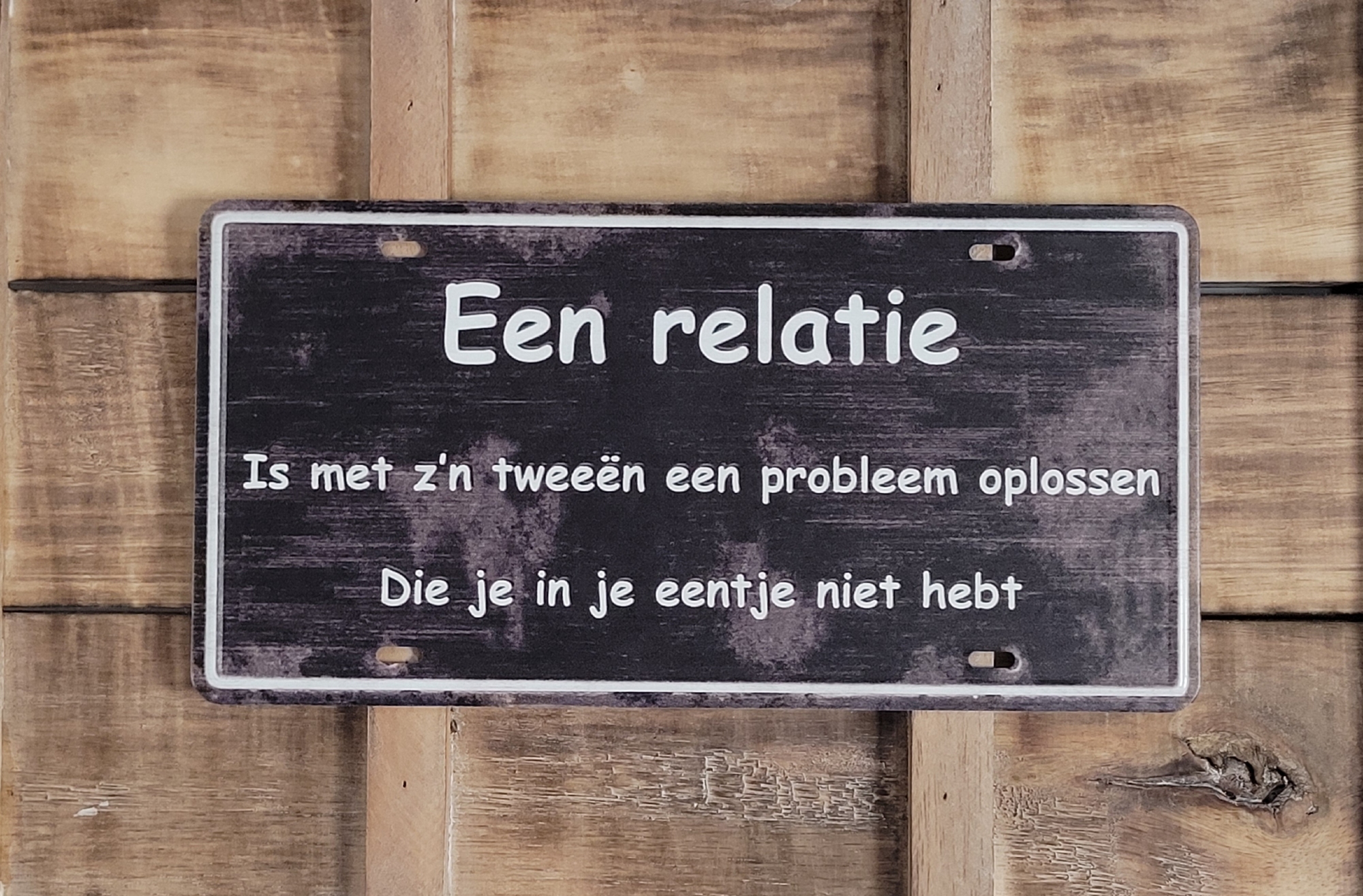 Een relatie is problemen oplossen metalen wandbord