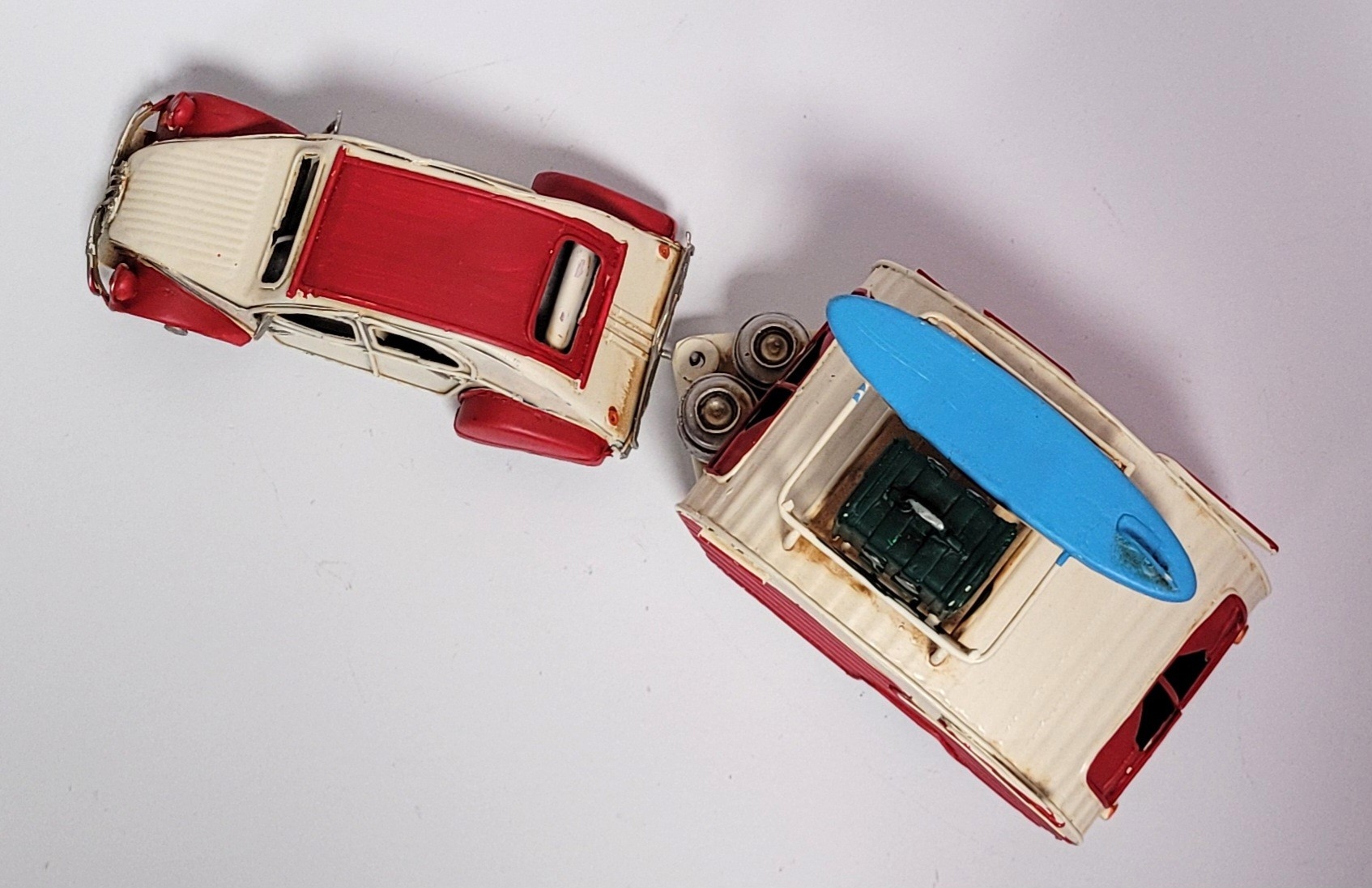 Eend met caravan miniatuur metalen modelauto