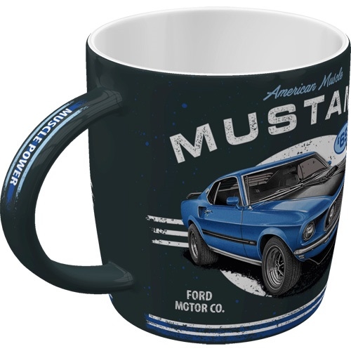 Ford mustang mach 1 blauw mok