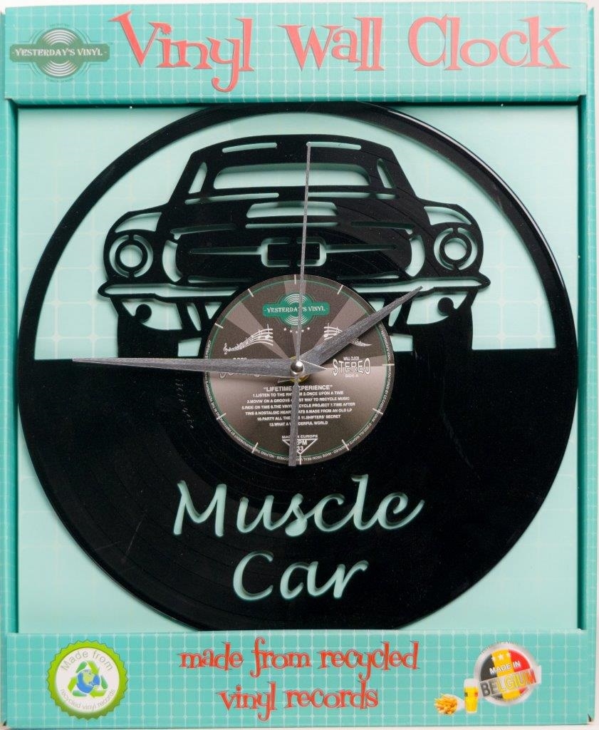 Ford mustang muscle car vinyl klok