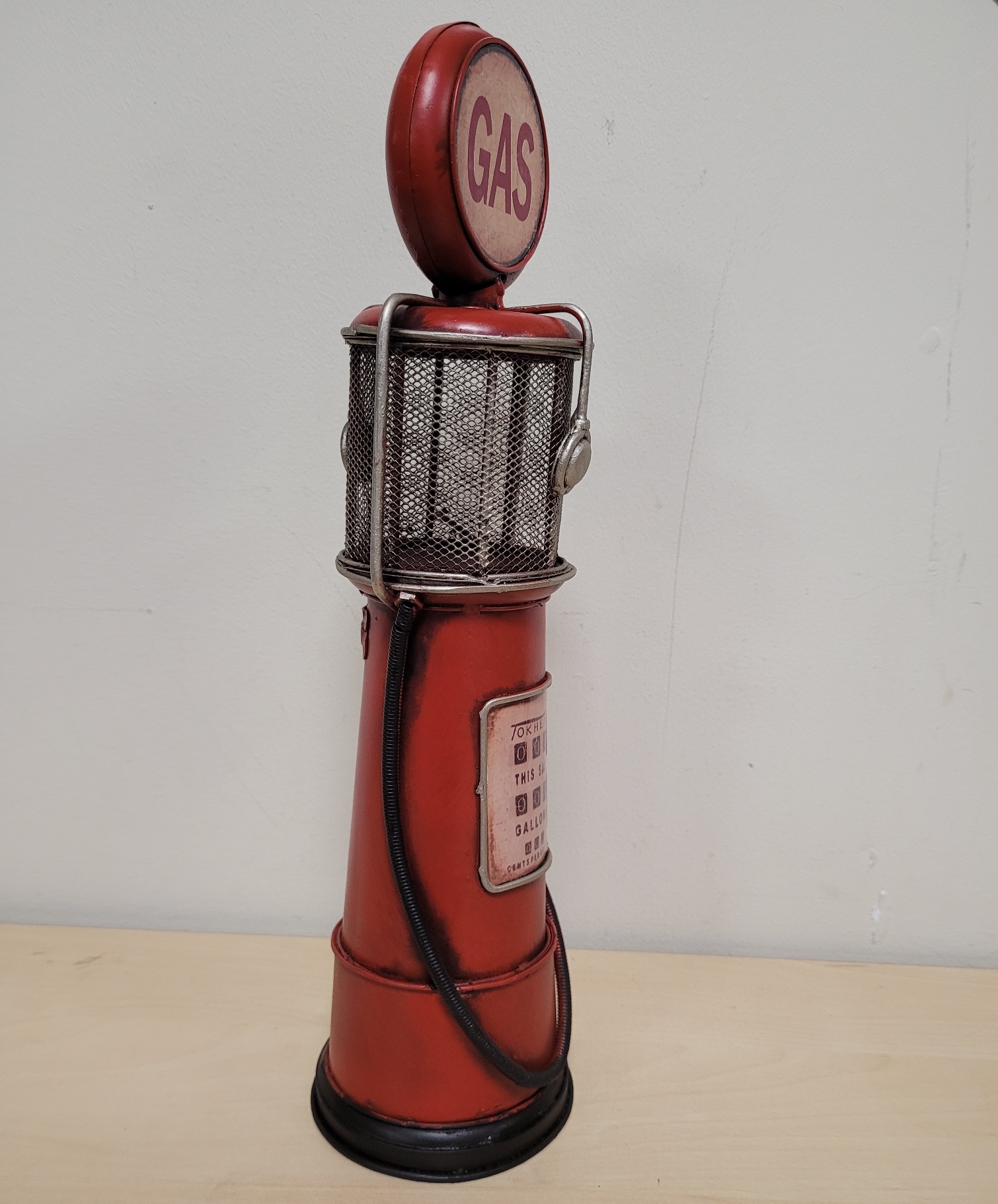 Gas rode pomp blikken miniatuur spaarpot