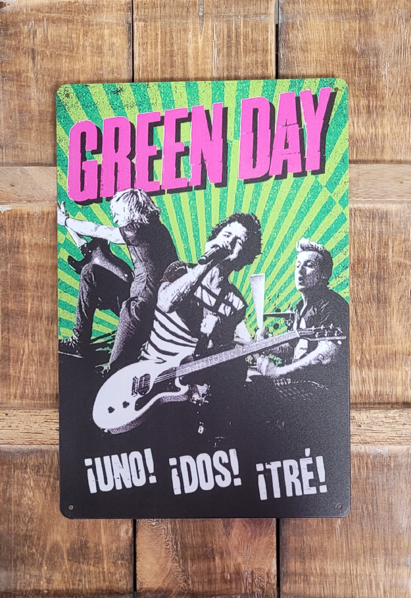 Green Day Uno Dos Tre metalen reclamebord