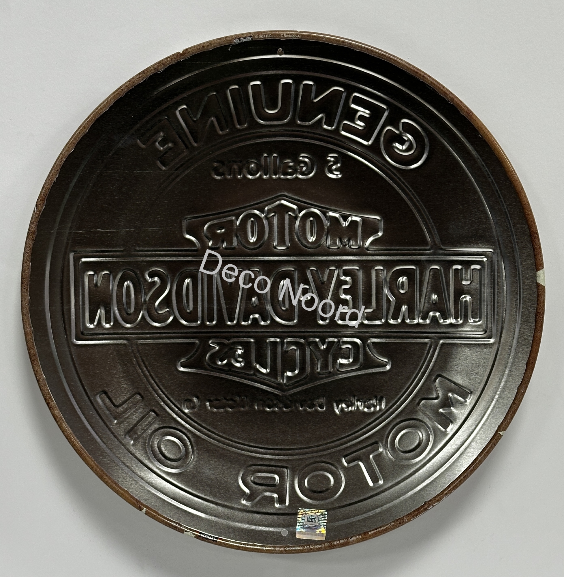 Harley Davidson Genuine Rond reclamebord metaal Relief