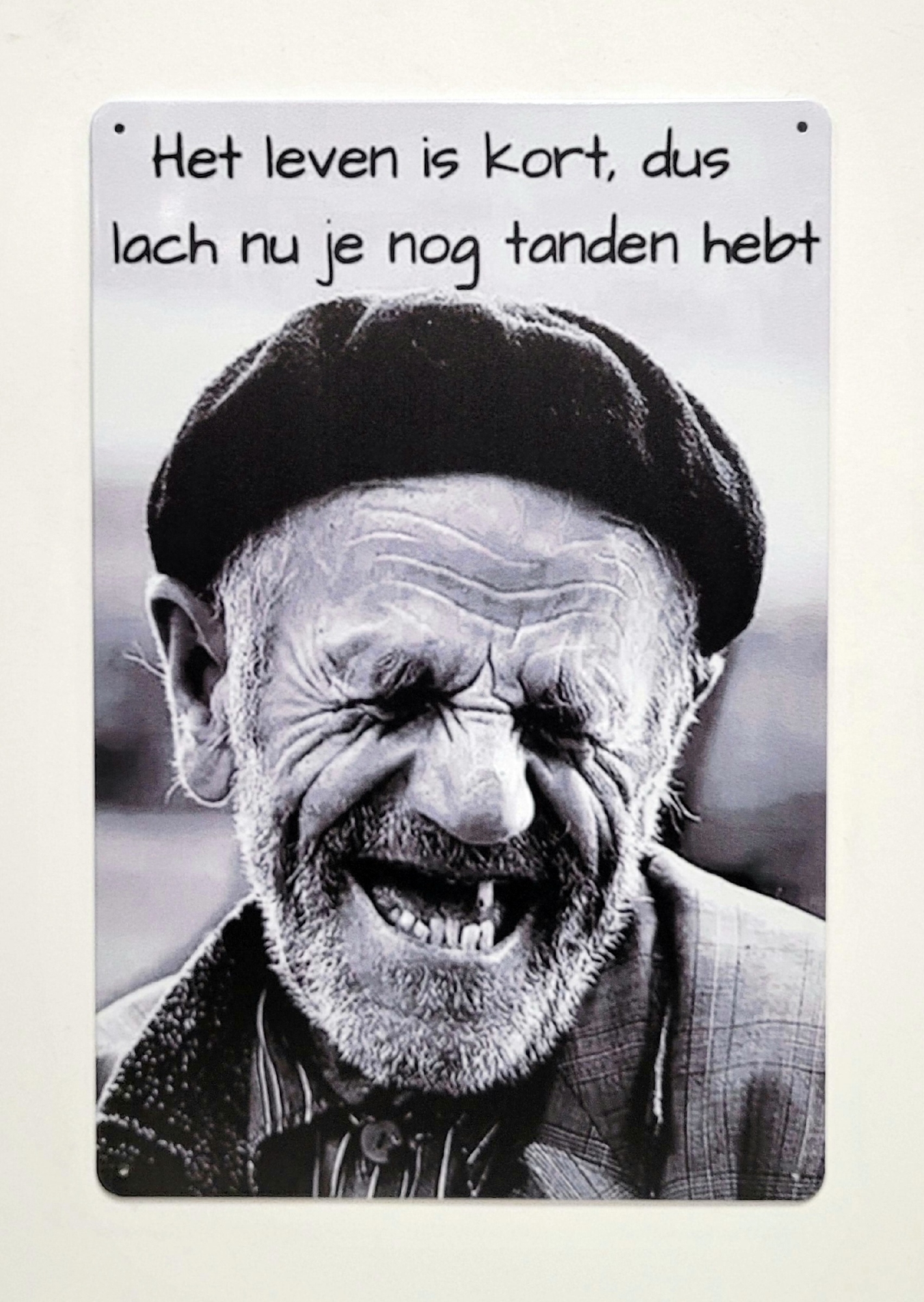 Het Leven is kort wandbord van metaal