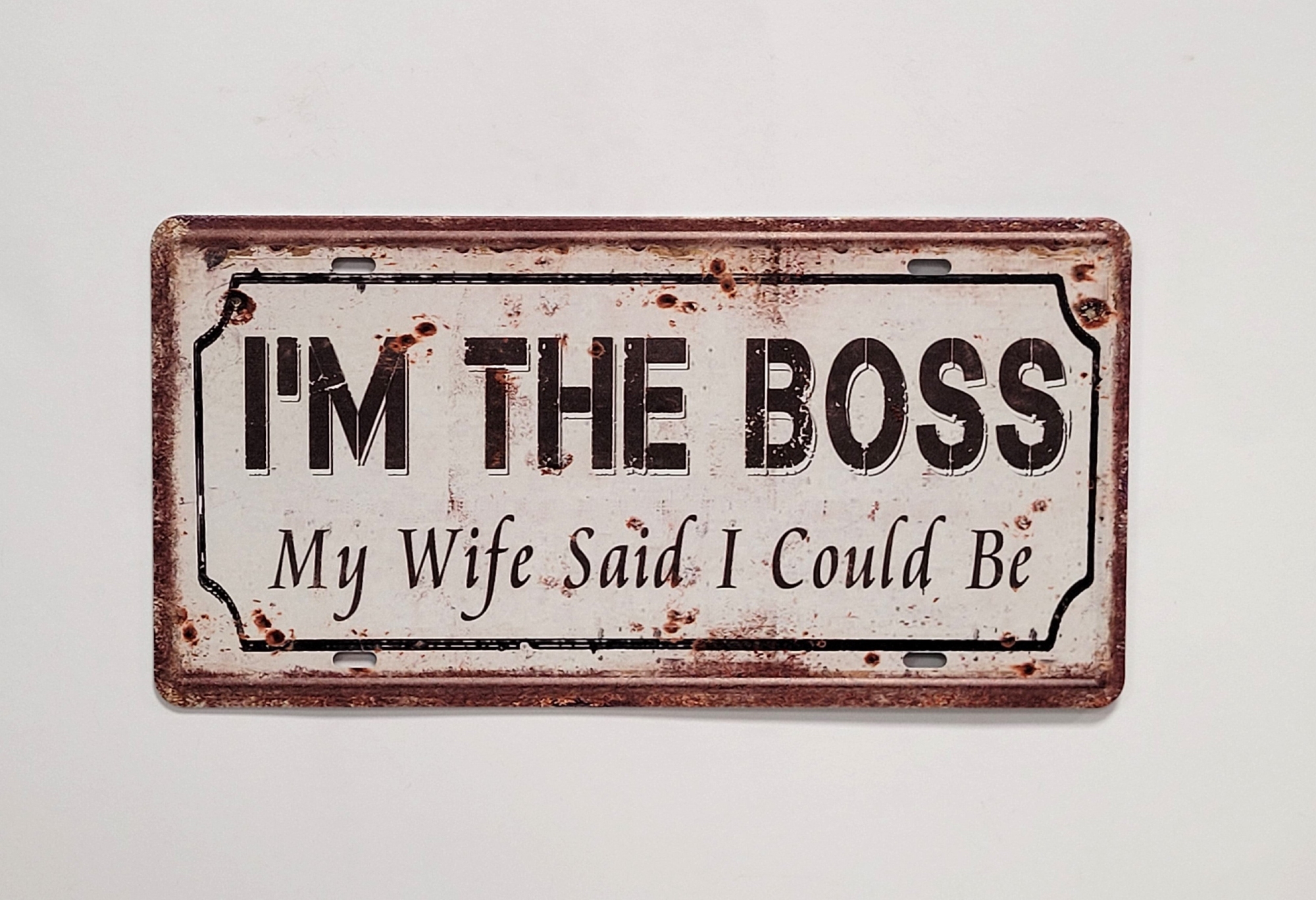 I Am the Boss metalen wandbord