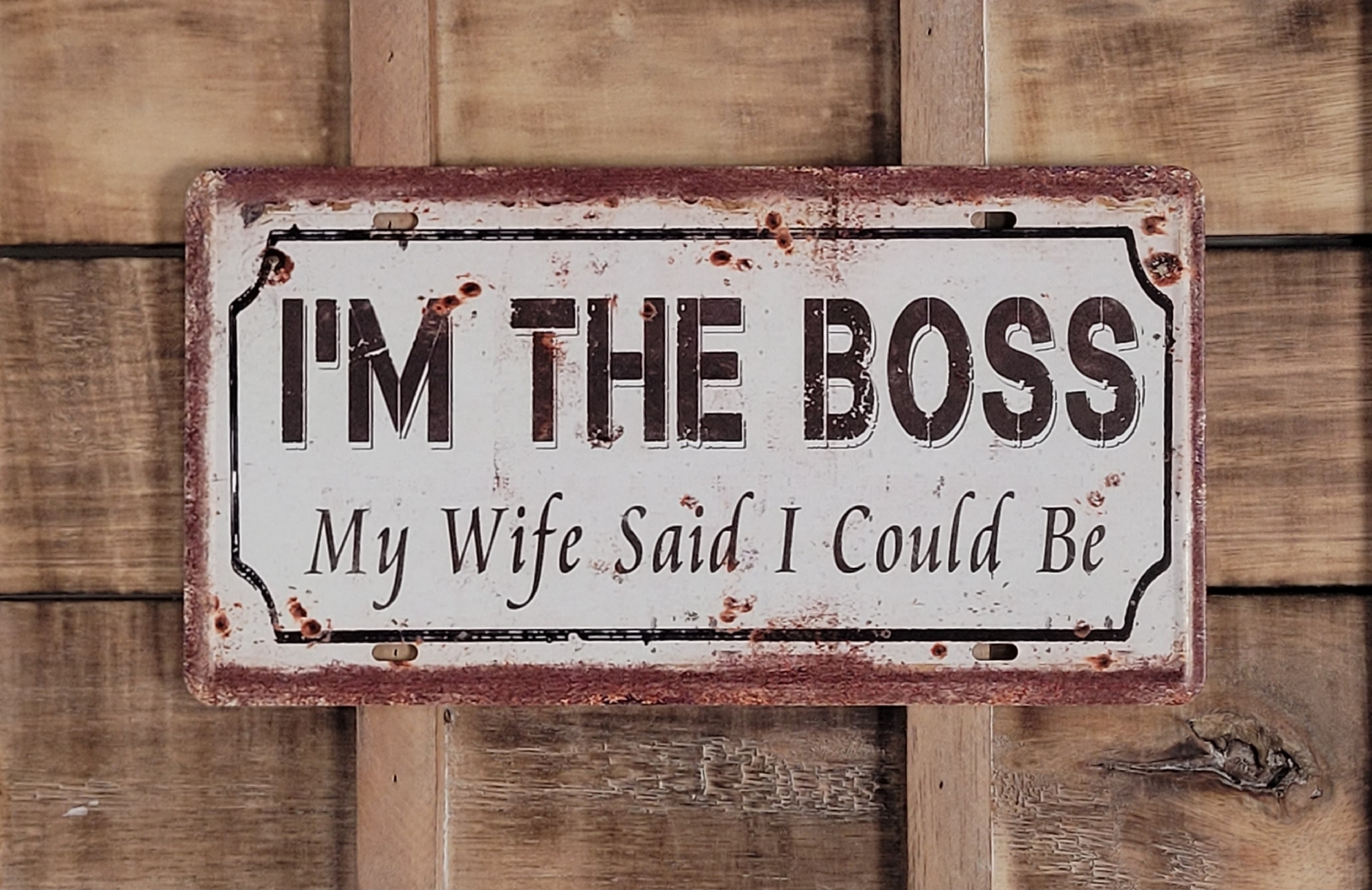 I Am the Boss metalen wandbord