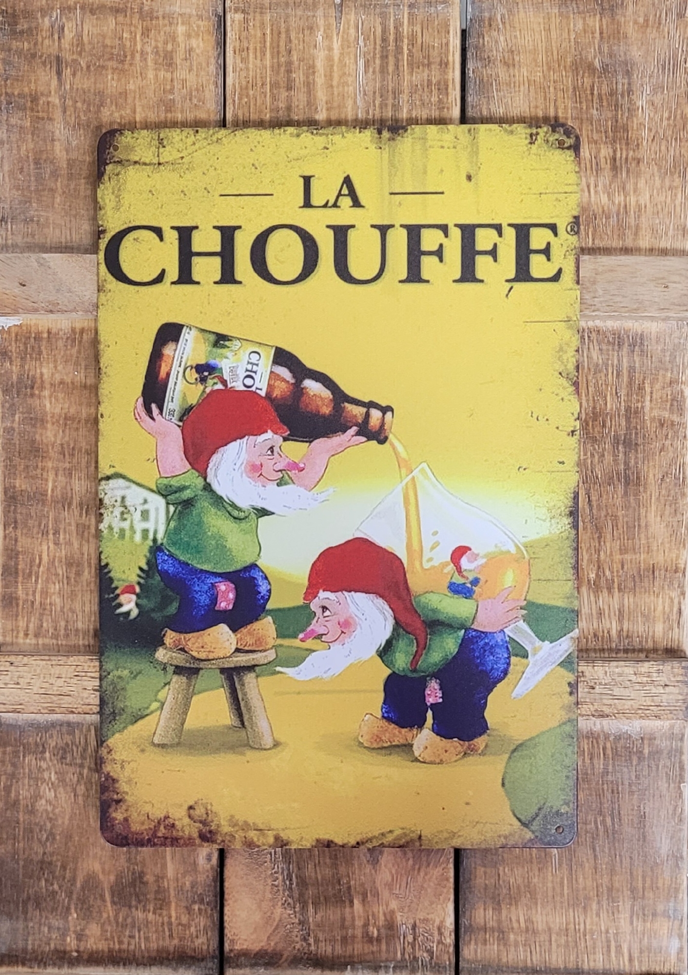 La Chouffe Bier Kabouters metalen reclamebord