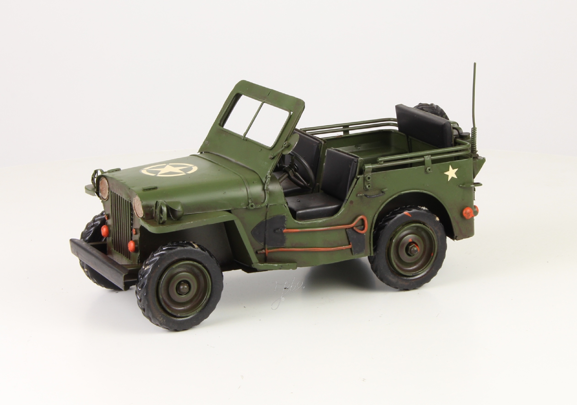 Leger jeep groen metalen miniatuur