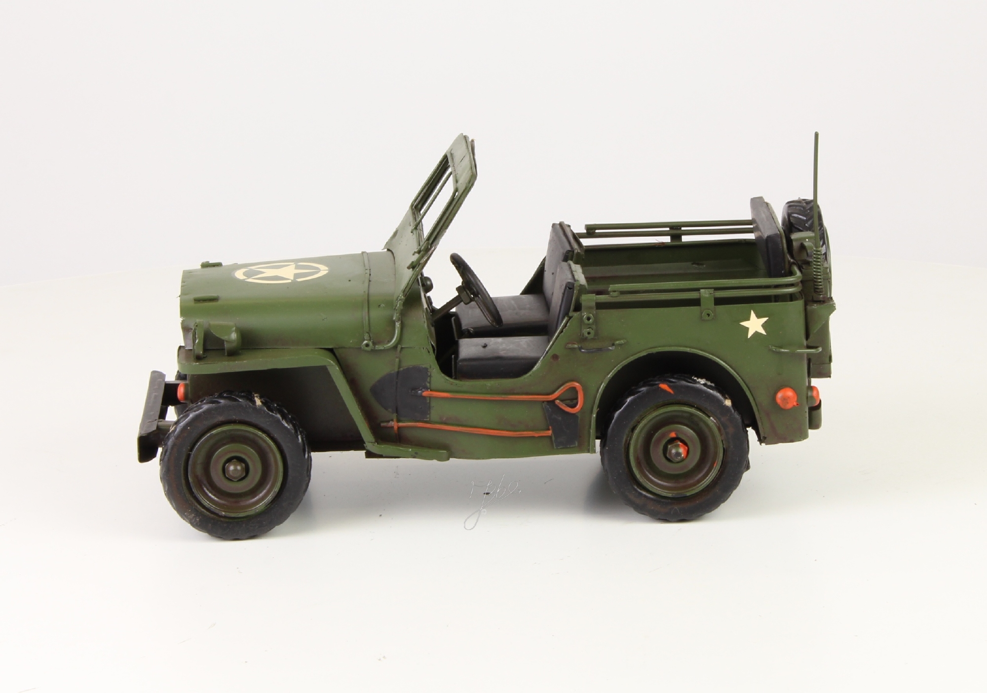 Leger jeep groen metalen miniatuur