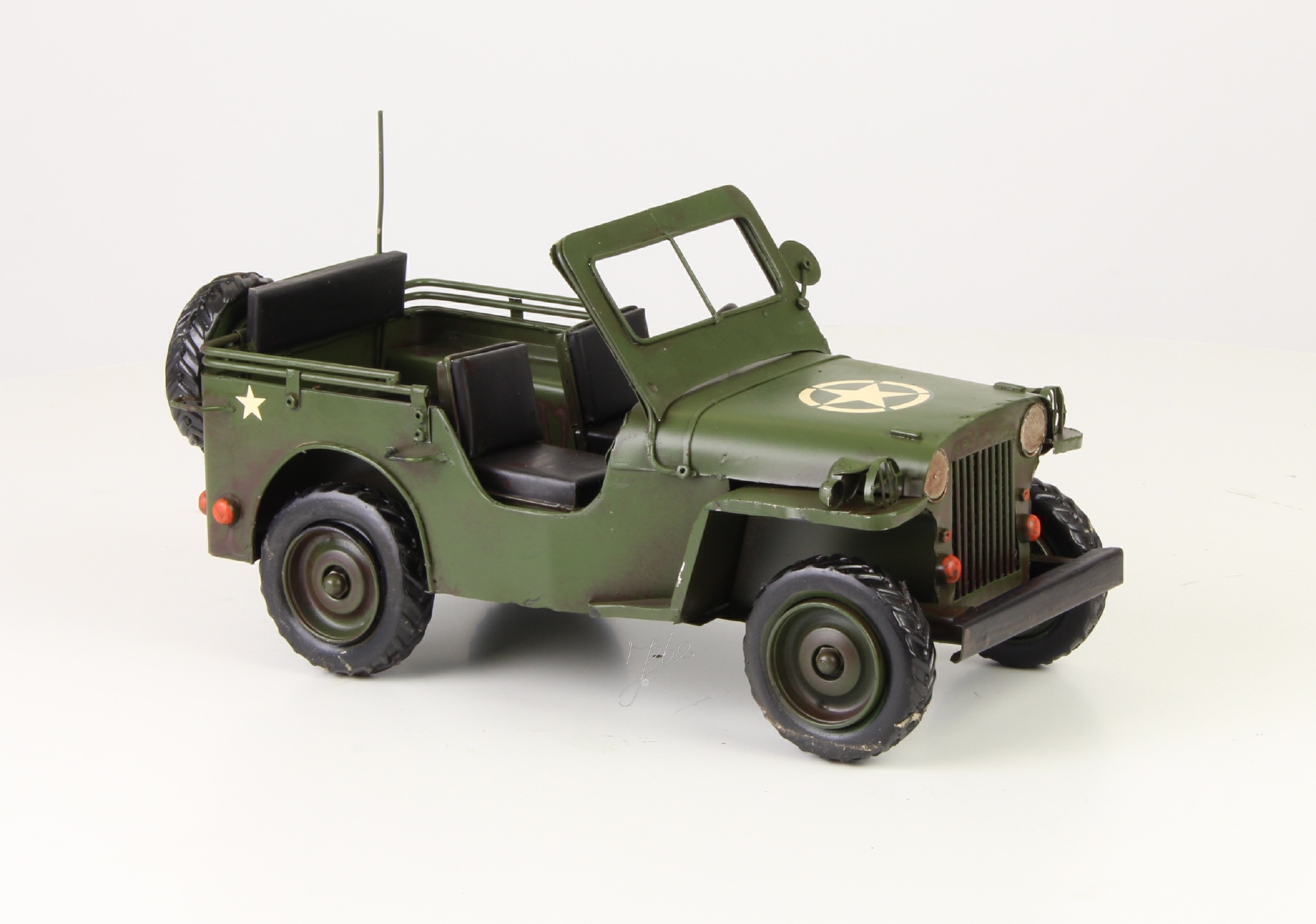 Leger jeep groen metalen miniatuur