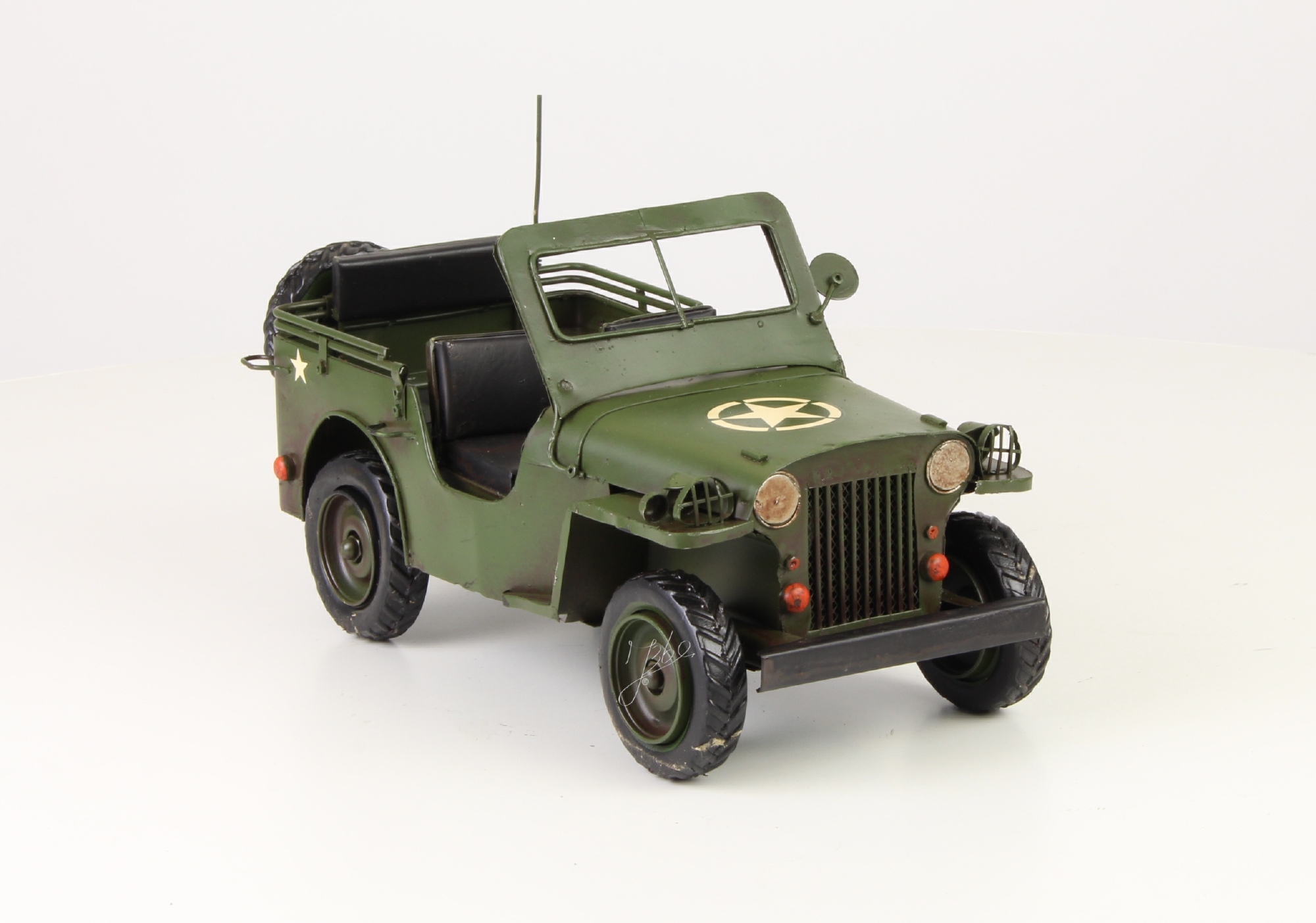 Leger jeep groen metalen miniatuur