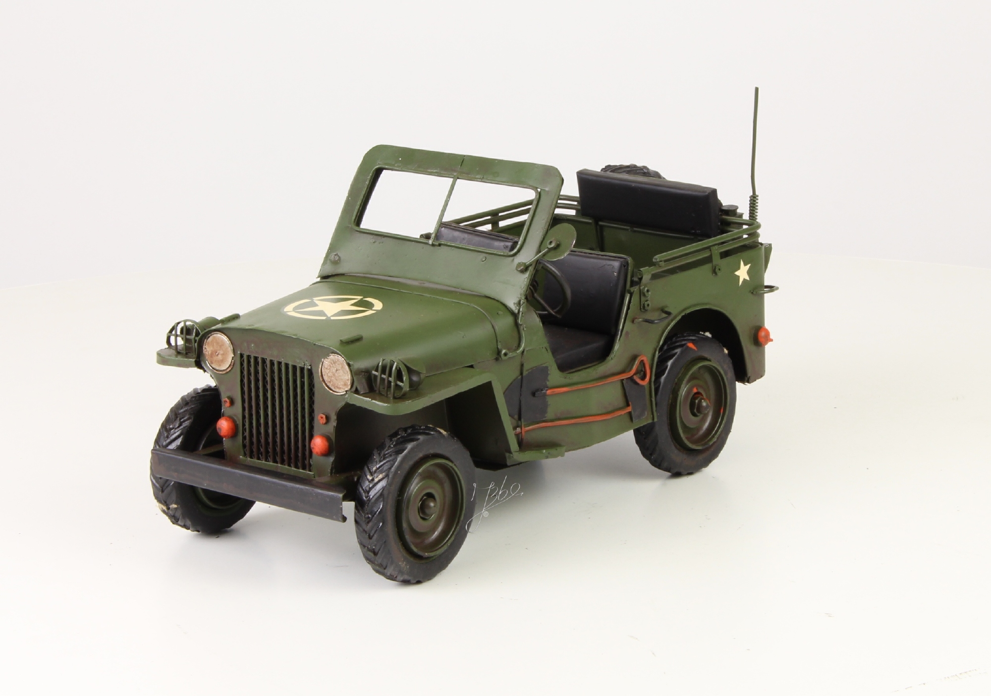 Leger jeep groen metalen miniatuur