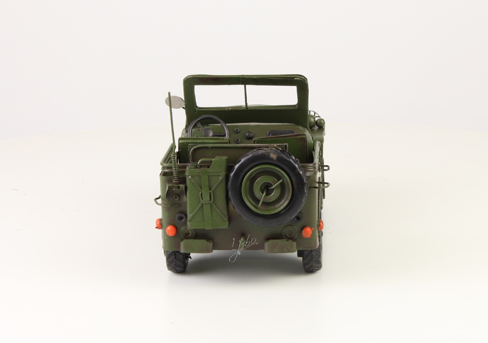 Leger jeep groen metalen miniatuur