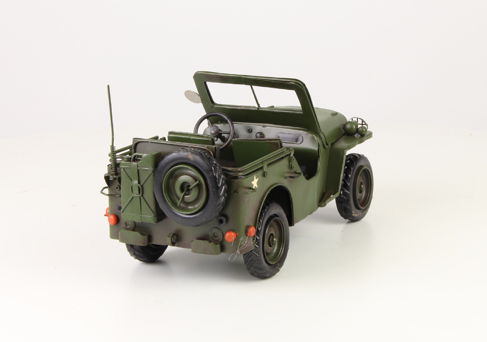 Leger jeep groen metalen miniatuur