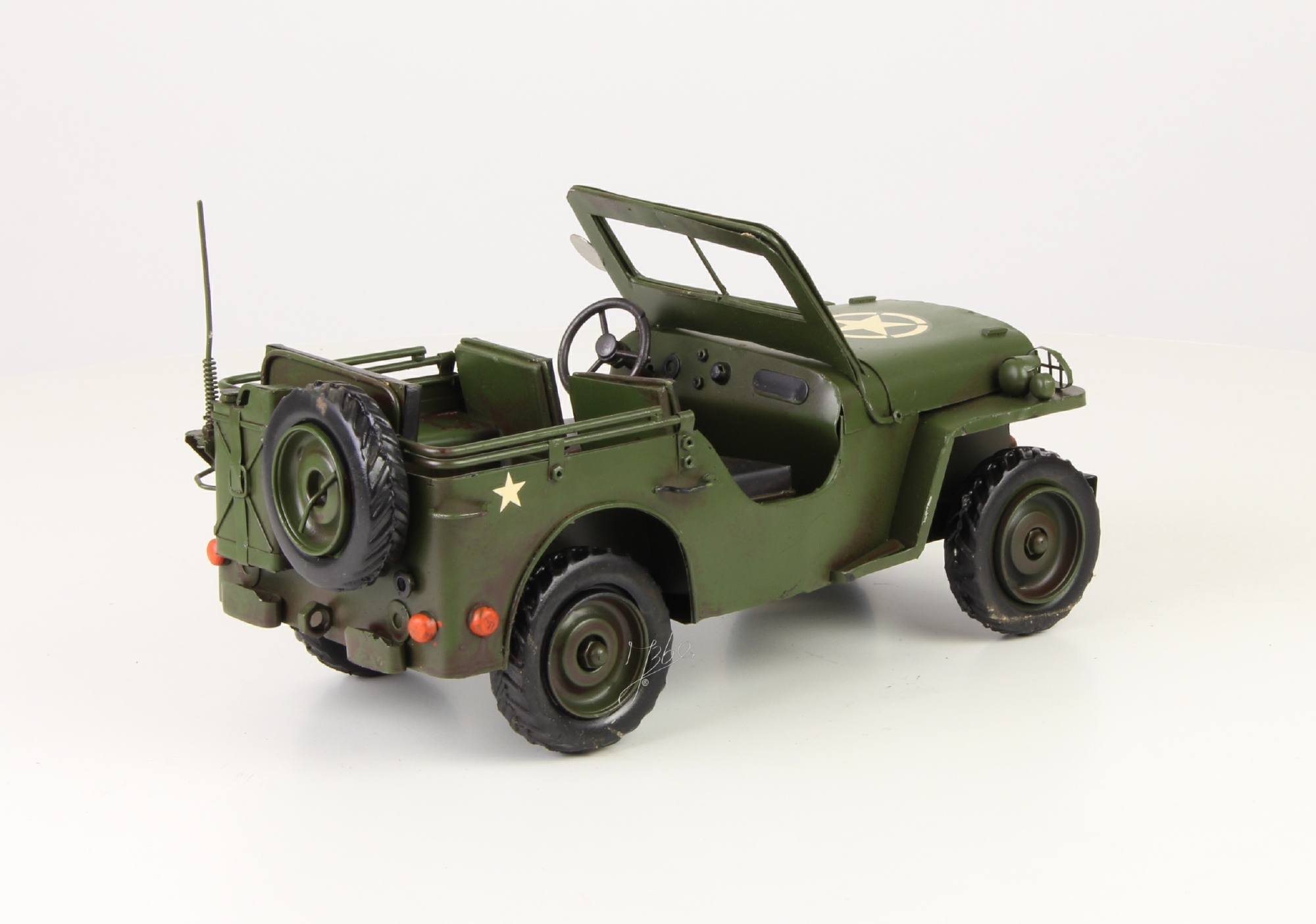 Leger jeep groen metalen miniatuur