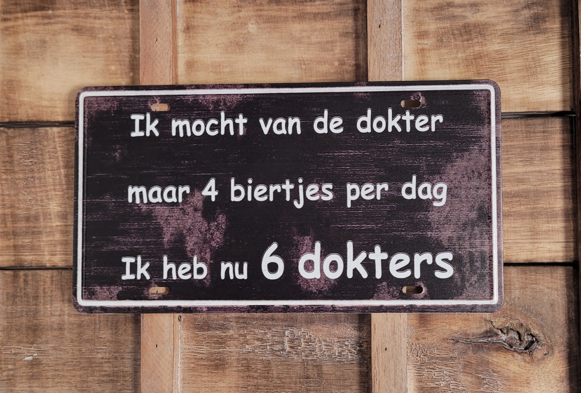 Mag 4 biertjes per dag metalen wandbord