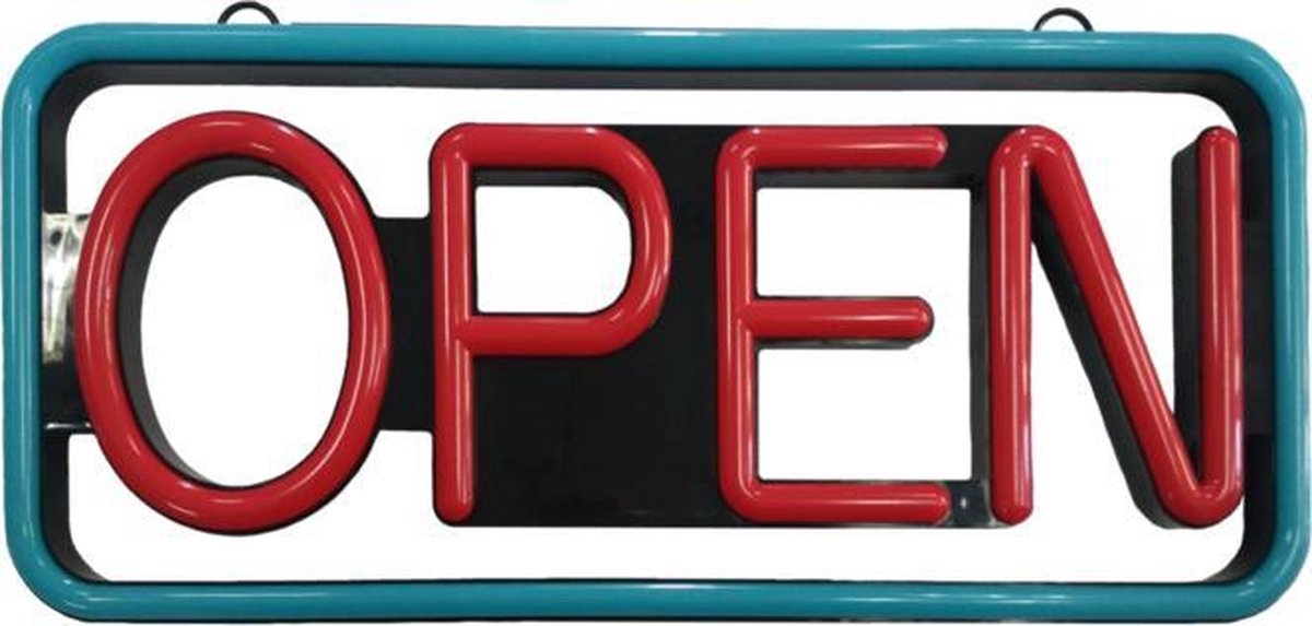 Open led neon look sign lichtbak