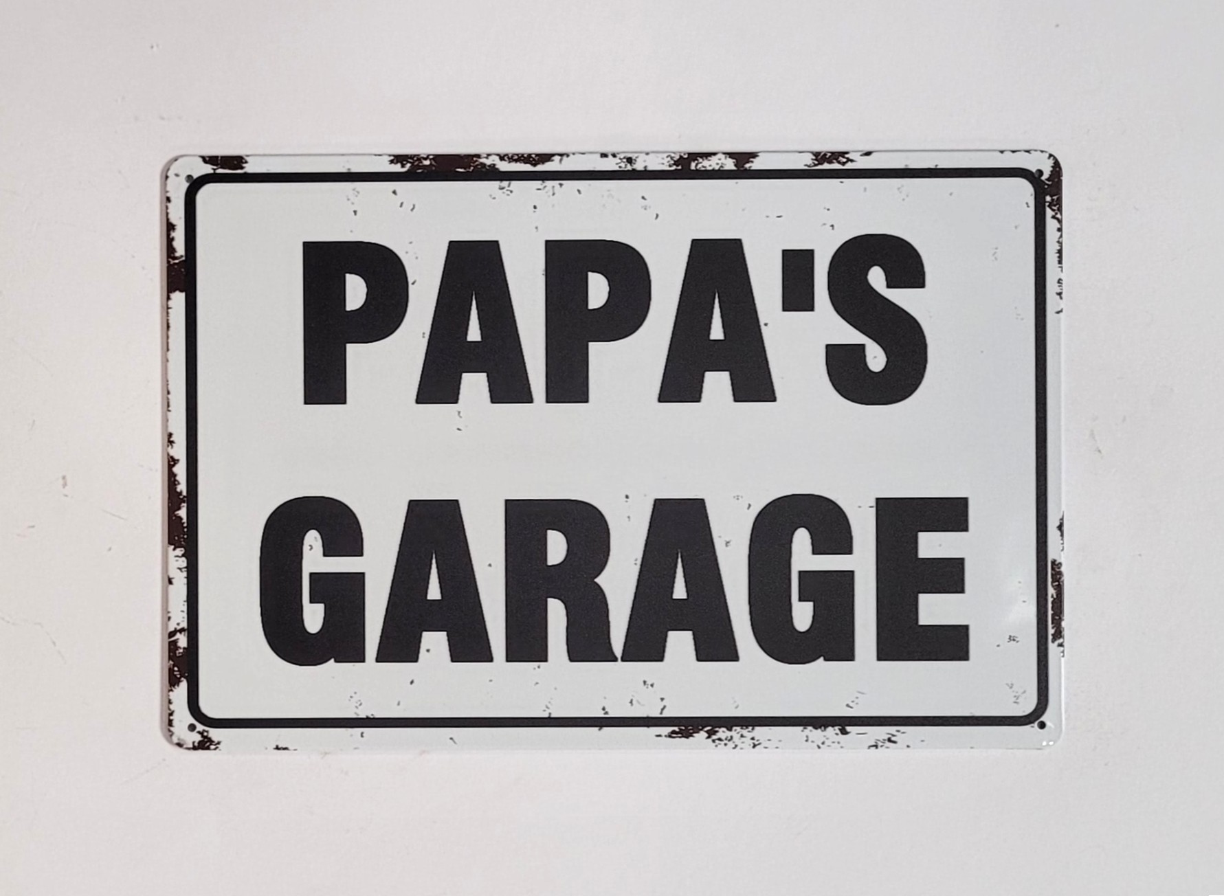 Papa's Garage reclamebord metaal