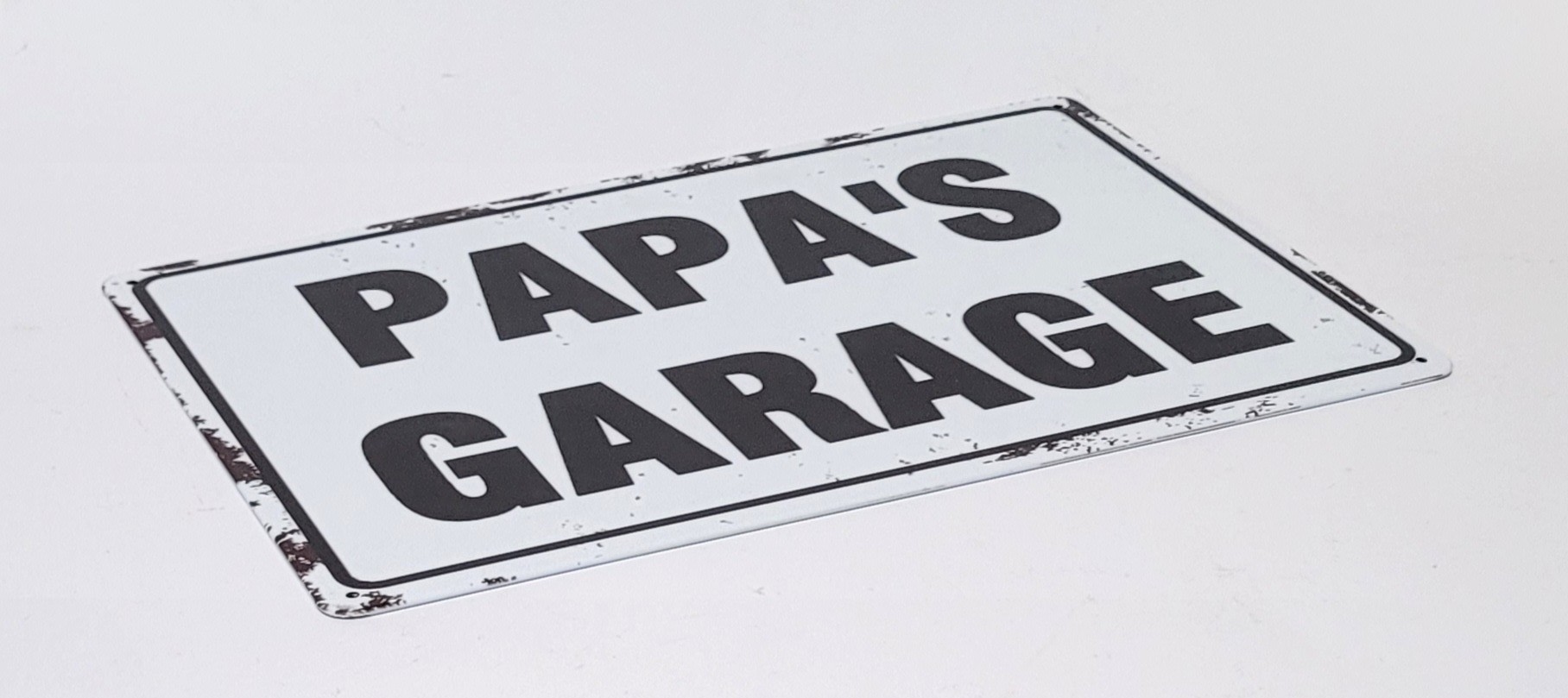 Papa's Garage reclamebord metaal