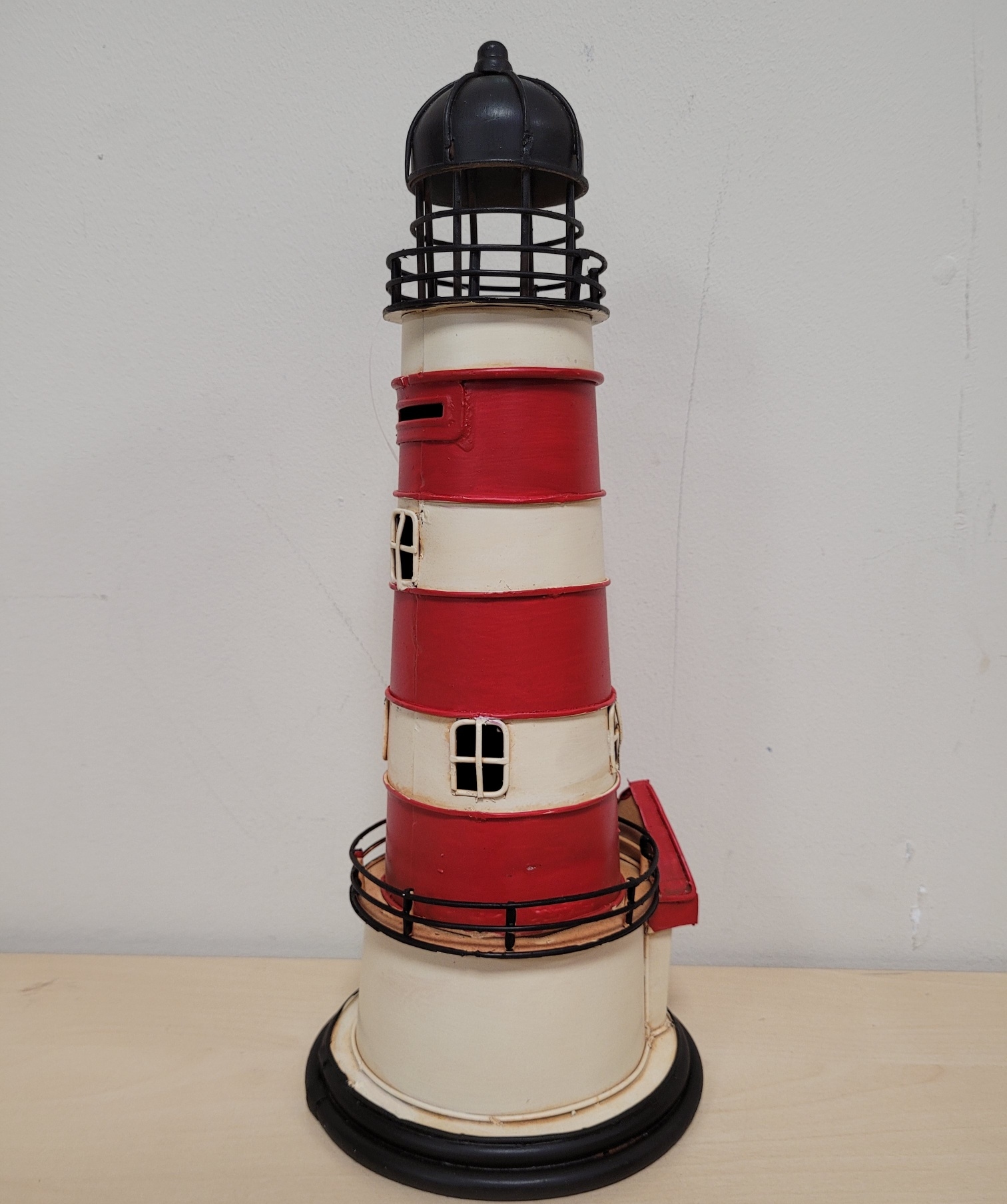 Vuurtoren metalen model rood wit metalen model