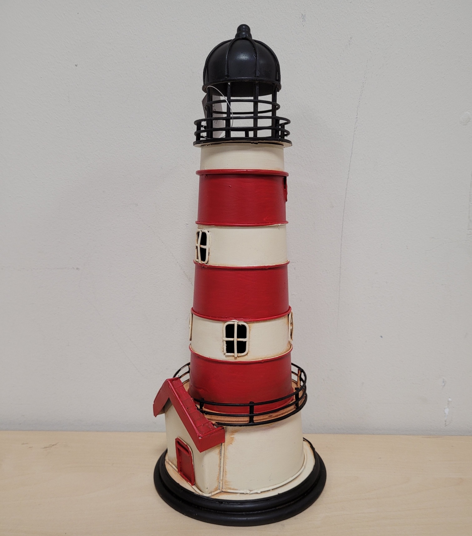 Vuurtoren metalen model rood wit metalen model