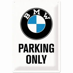 BMW parking only metalen relief reclamebord