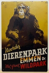Noorder Dierenpark Emmen Wildpark Aap reclamebord