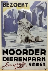 Noorder Dierenpark Emmen Ijsbeer metalen reclamebord