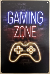 Gaming Zone Neon Look wandbord van metaal