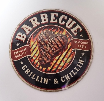 Barbecue rond reclamebord Reliëf